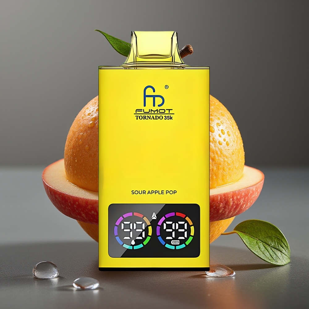 Fumot Tornado 35K Enkratna Vape Kislo Jabolko Pop z Dvojno Mrežno Tuljavo in Hitrim Polnjenjem