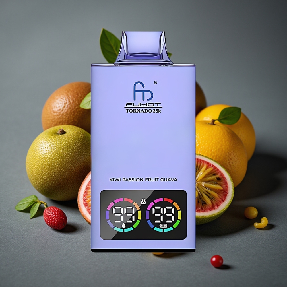 Fumot Tornado 35K Enkratna Vape Kivi Pasijonka Guava z Dual Mesh Coil in RGB Lučmi