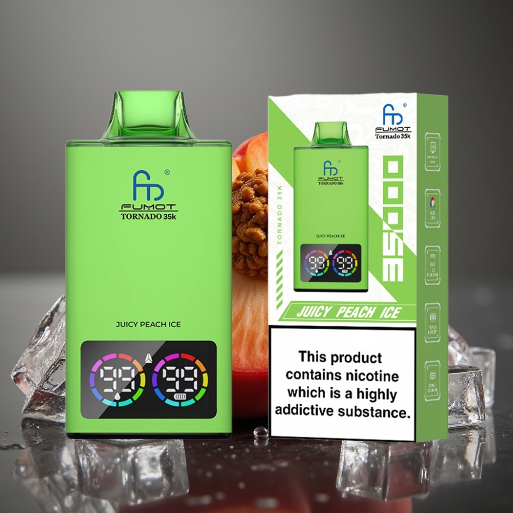 Fumot Tornado 35K Enkratna Vape Sočno Breskvini Led z RGB Lučmi in Dual Mesh Coil