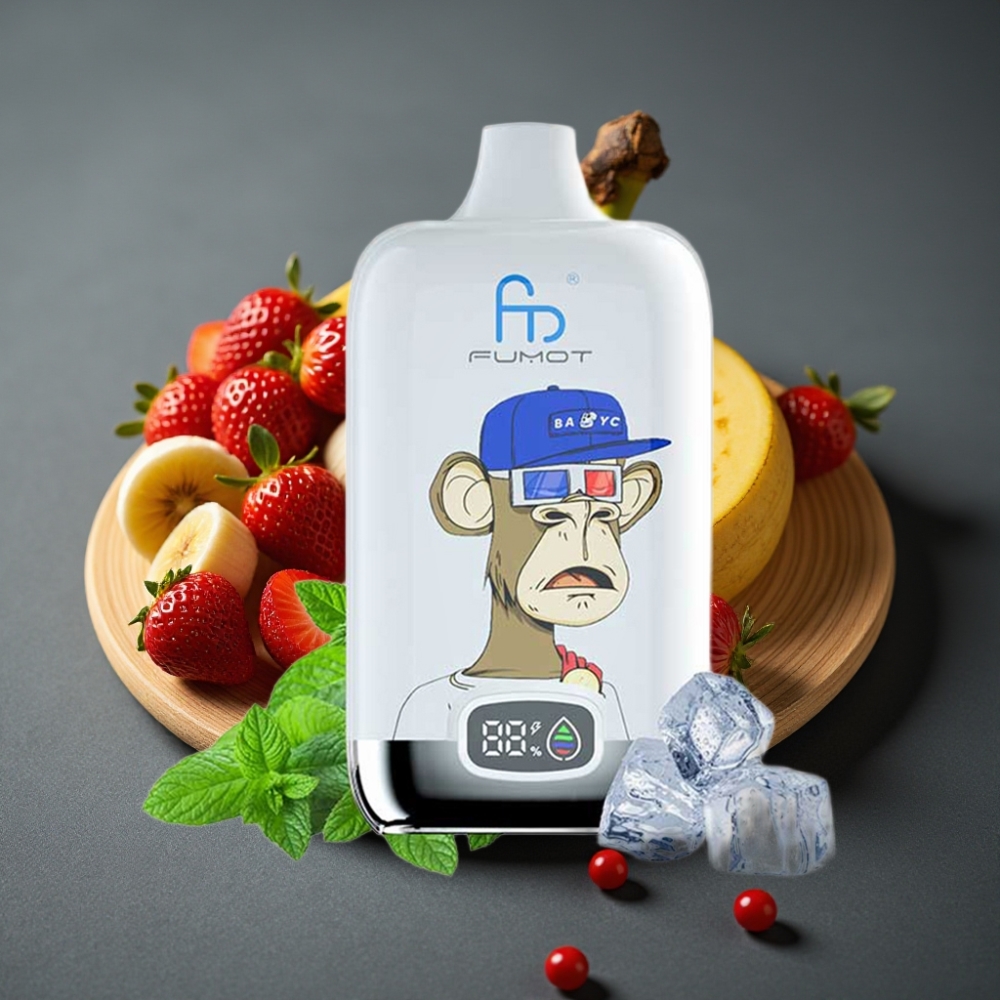 Fumot Tornado Digital Box 12000 Puffs Enkratna Vape Jagoda Banana 20ml