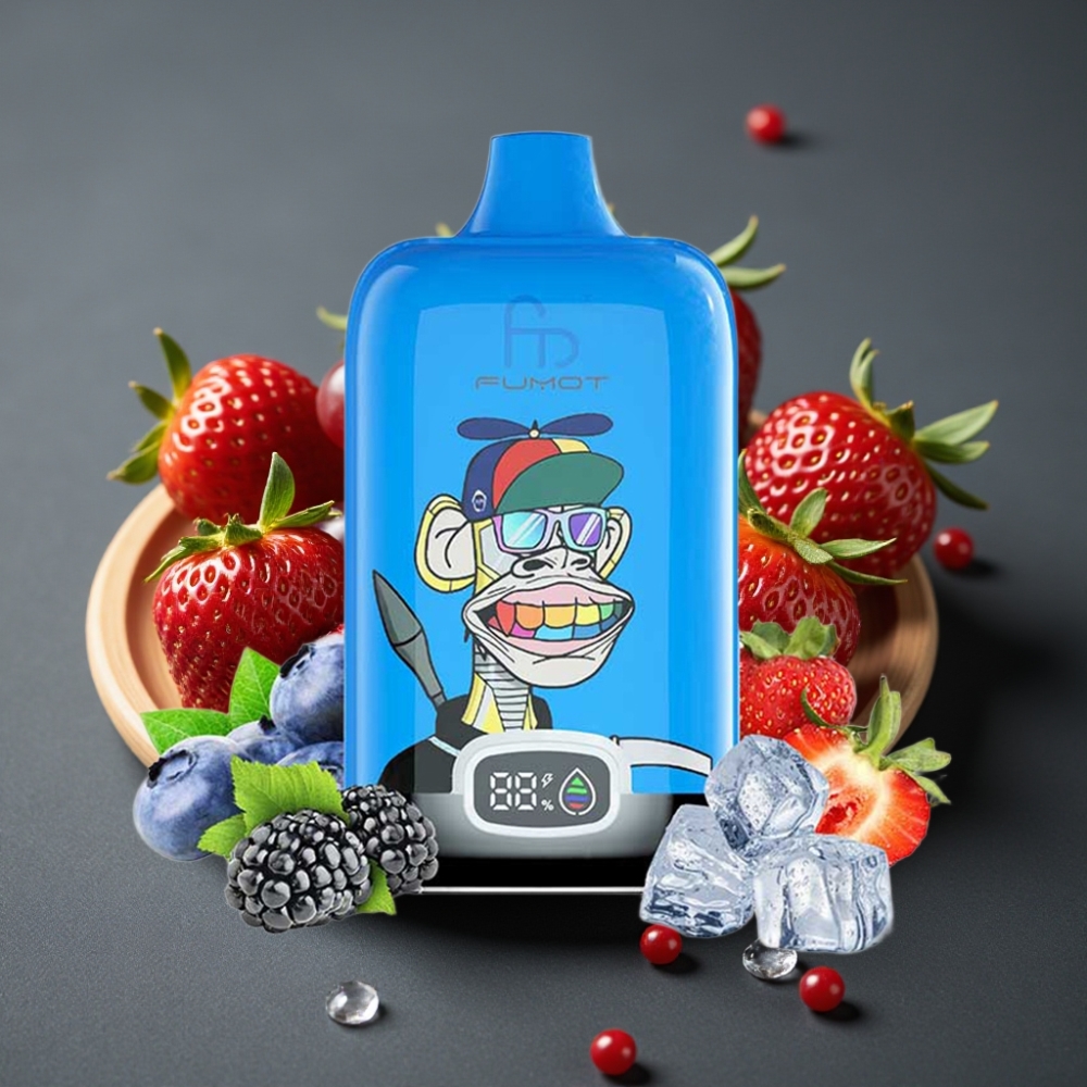 Fumot Tornado Digital Box 12000 Puffs Enkratna Vape Jagoda Grozdje 20ml E-Liquid