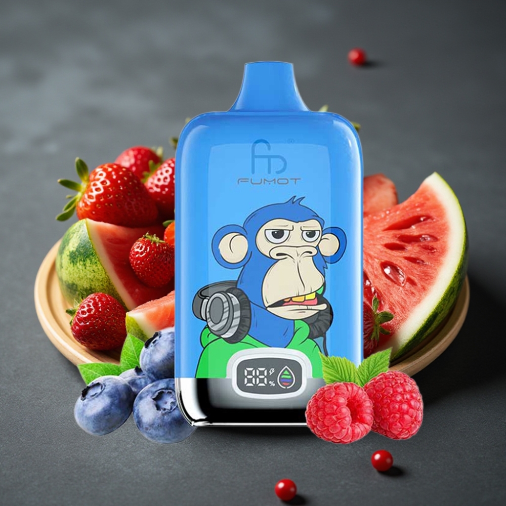 Fumot Tornado Digital Box 12000 Puffs Enkratna Vape Jagoda Lubenica