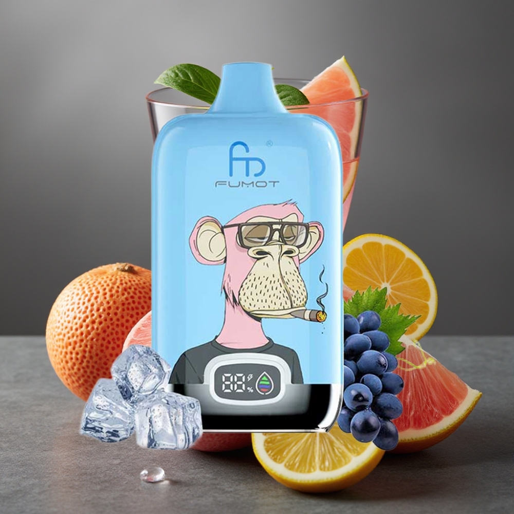 Fumot Tornado Digital Box 12000 Puffs Enkratna Vape Roza Limonada 20ml