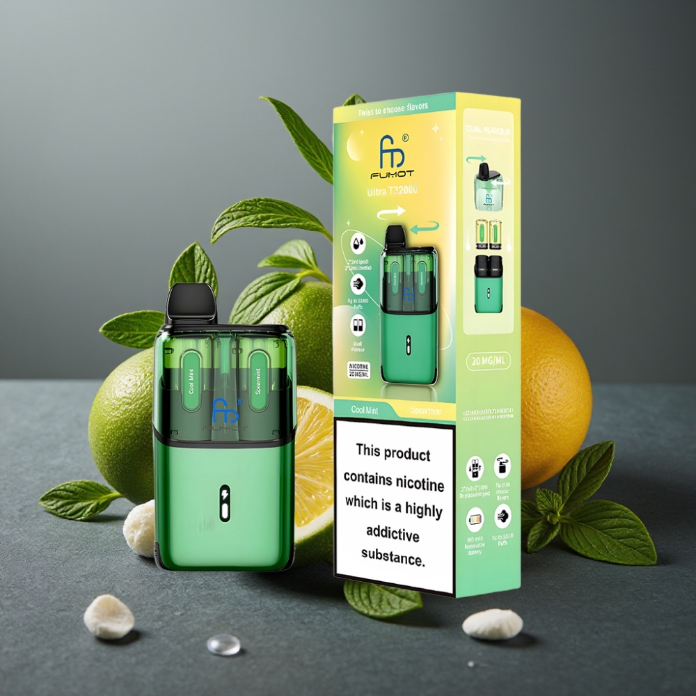 Fumot Ultra T32000 Zapravljivi Vape Hladna Meta - Pikasta Meta, 32000 potegov, 24ml