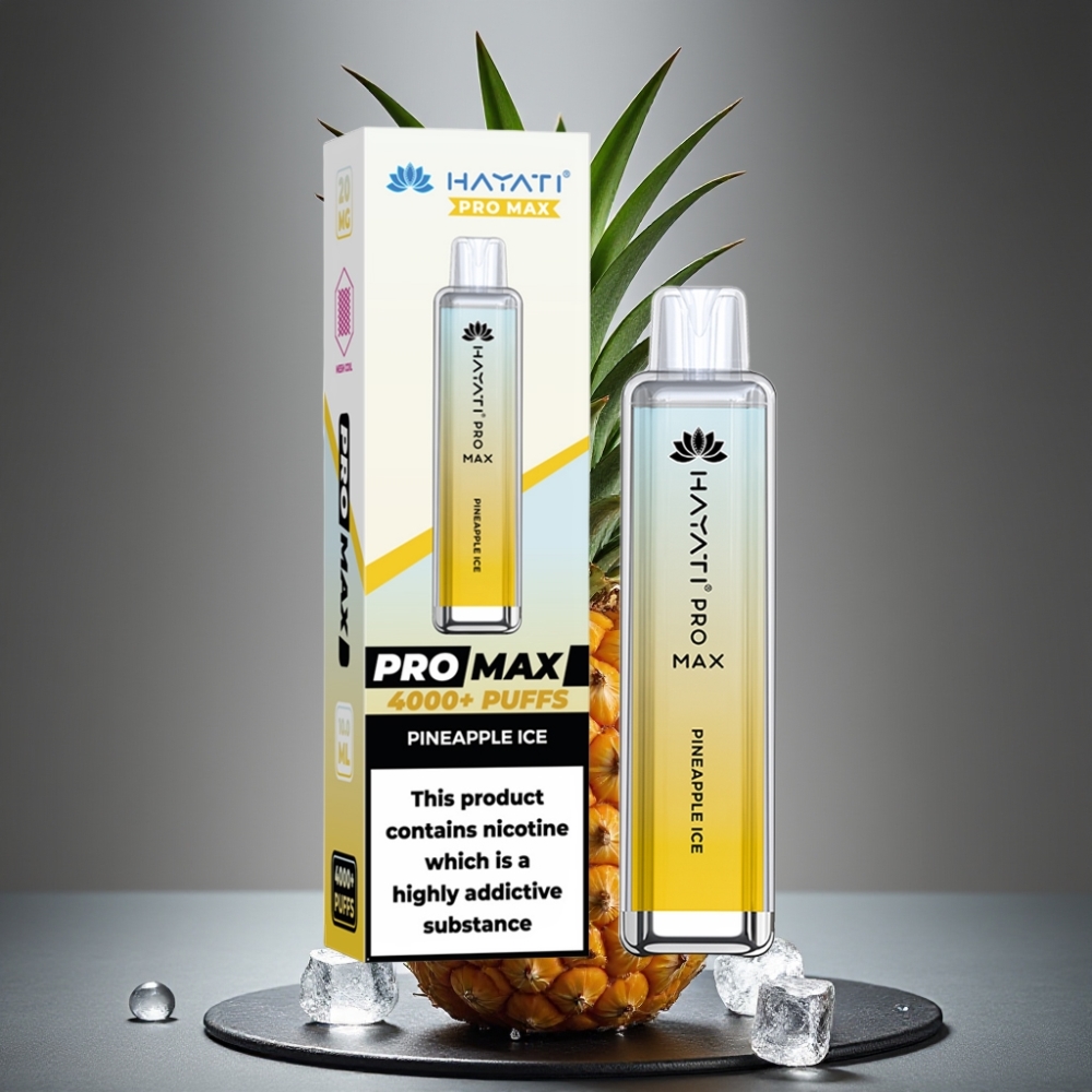 Hayati Pro Max 4000 Puffs Enkratna Vape Ananas Led