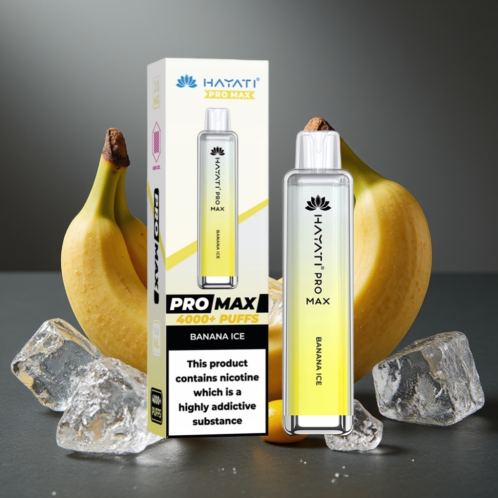 Hayati Pro Max 4000 Puffs Enkratna Vape Banana Led (Banana Ice)