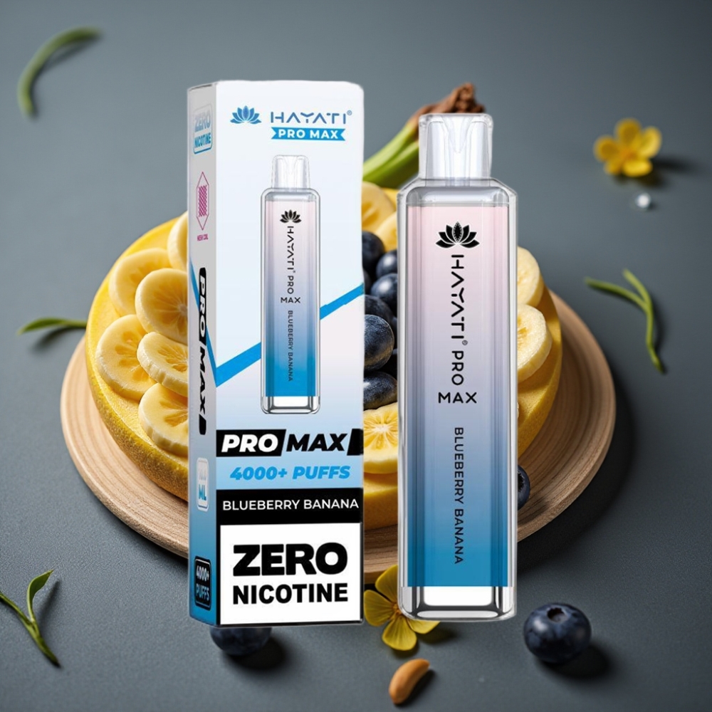 Hayati Pro Max 4000 Puffs Enkratna Vape Borovnica Banana Dual 1.1 Ohm