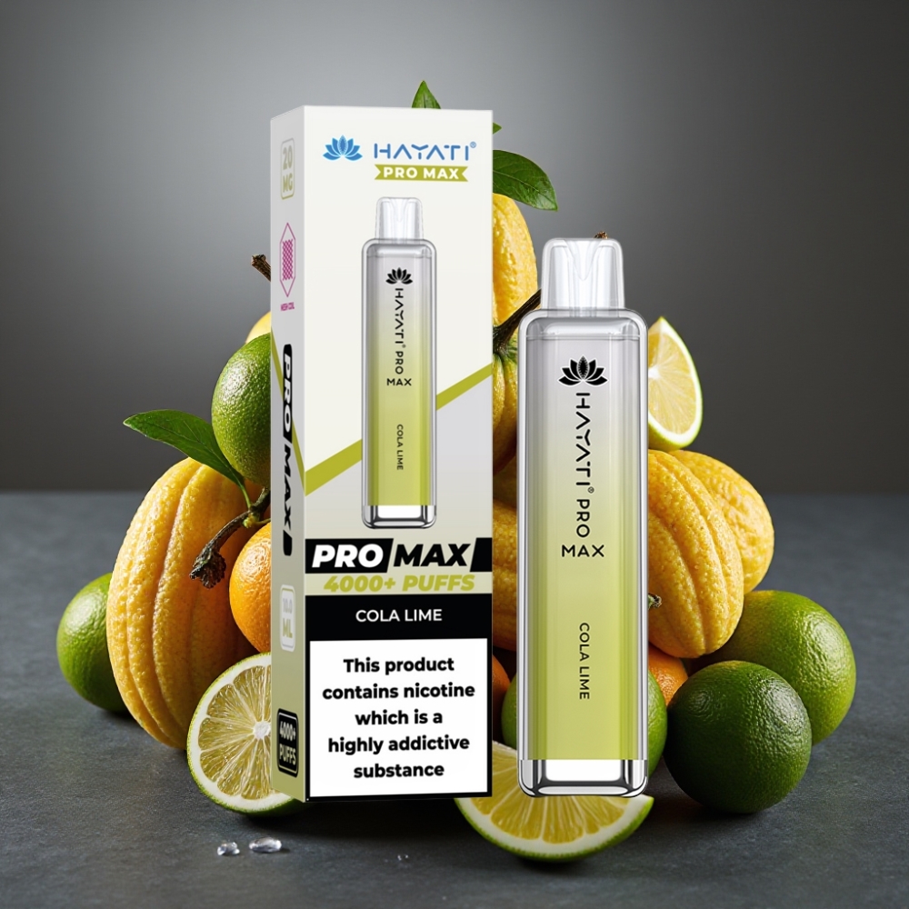 Hayati Pro Max 4000 Puffs Enkratna Vape Cola Limeta z LED lučko