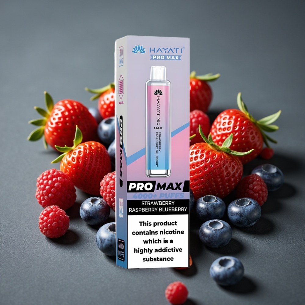 Hayati Pro Max 4000 Puffs Enkratna Vape Jagoda Malina Borovnica