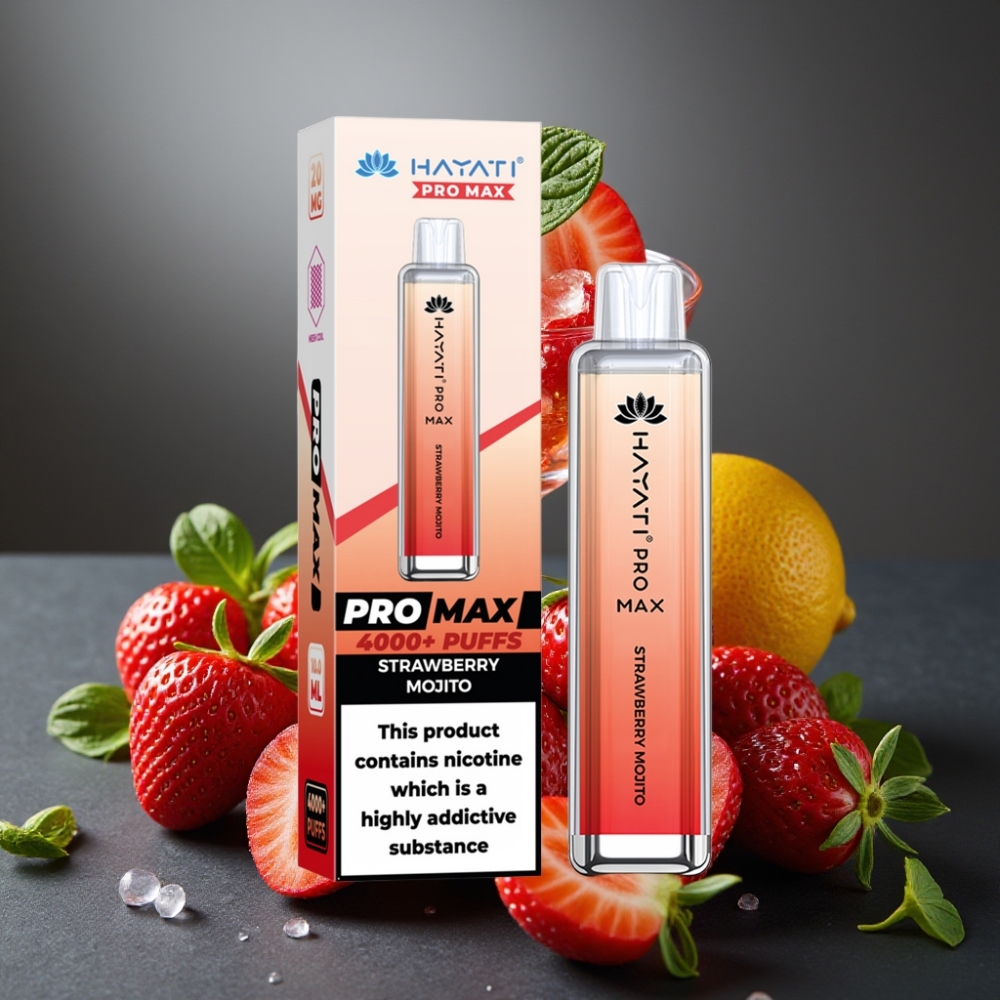 Hayati Pro Max 4000 Puffs Enkratna Vape Jagodni Mojito