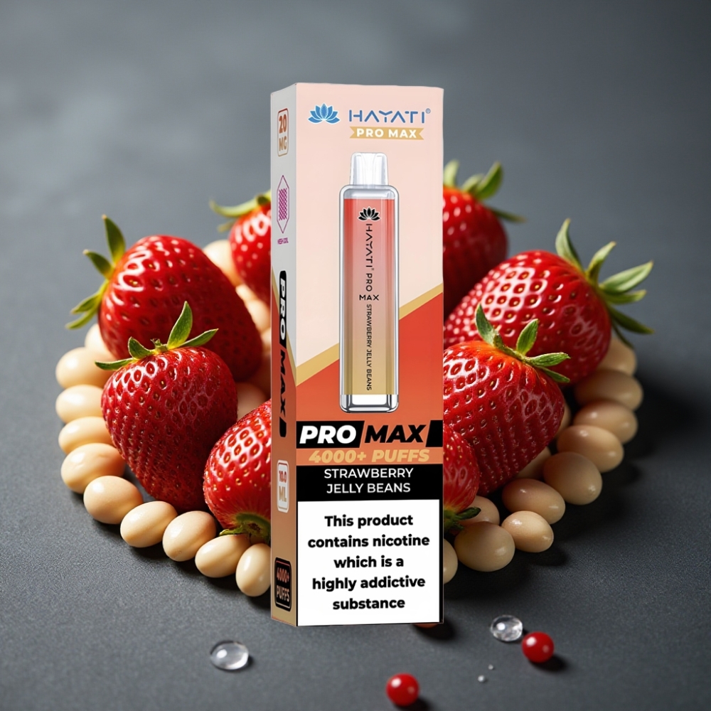 Hayati Pro Max 4000 Puffs Enkratna Vape Jagodni Žele Bomboni