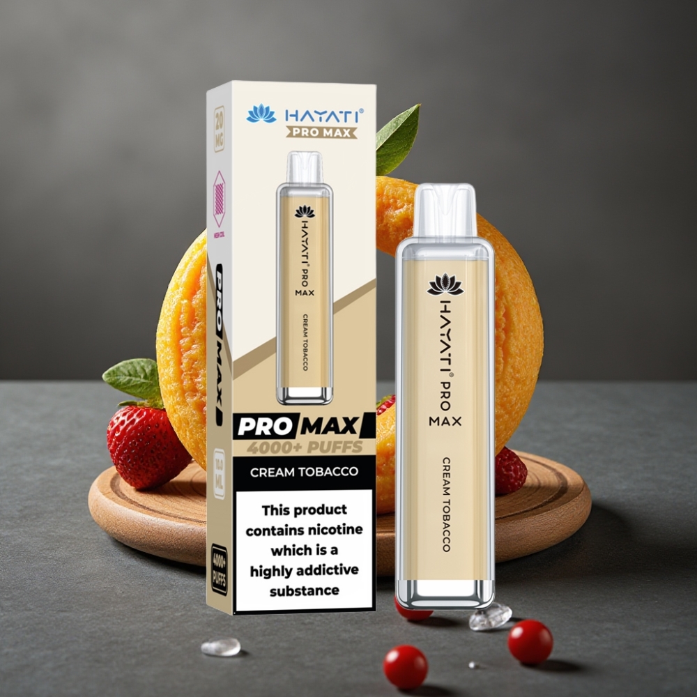 Hayati Pro Max 4000 Puffs Enkratna Vape Kremski Tobak
