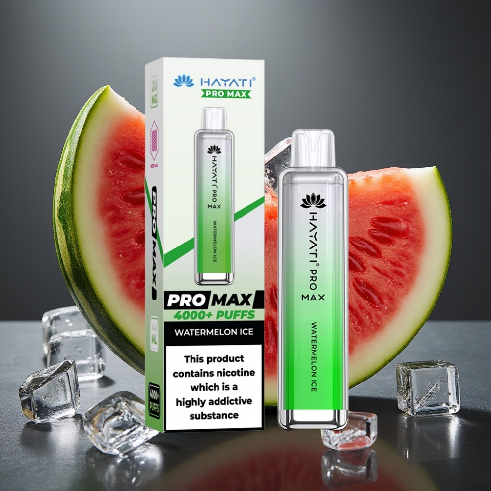 Hayati Pro Max 4000 Puffs Enkratna Vape Lubenica Led (2%, 5% Nikotinska Moč)