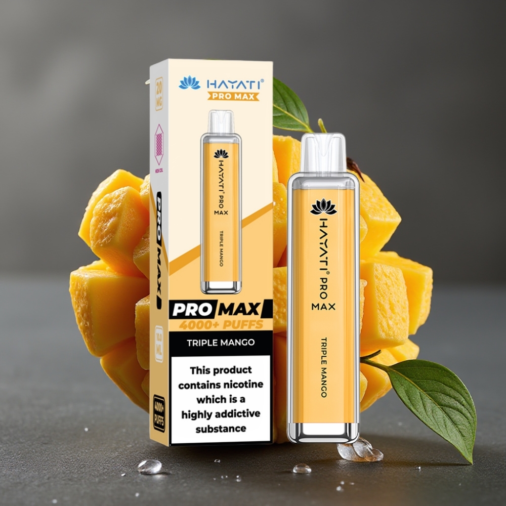 Hayati Pro Max 4000 Puffs Enkratna Vape Trojni Mangov