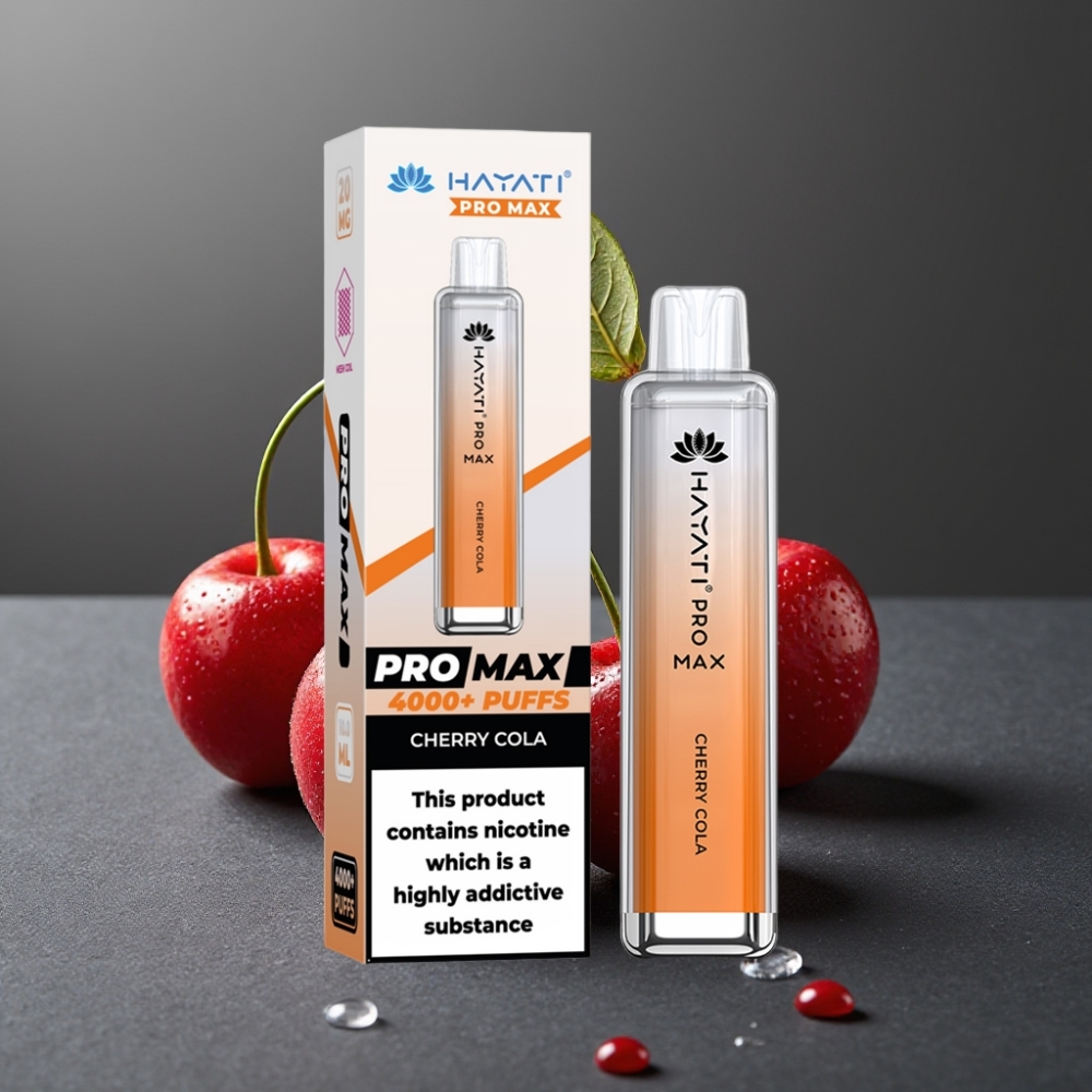 Hayati Pro Max 4000 Puffs Enkratna Vape Češnjeva Kola