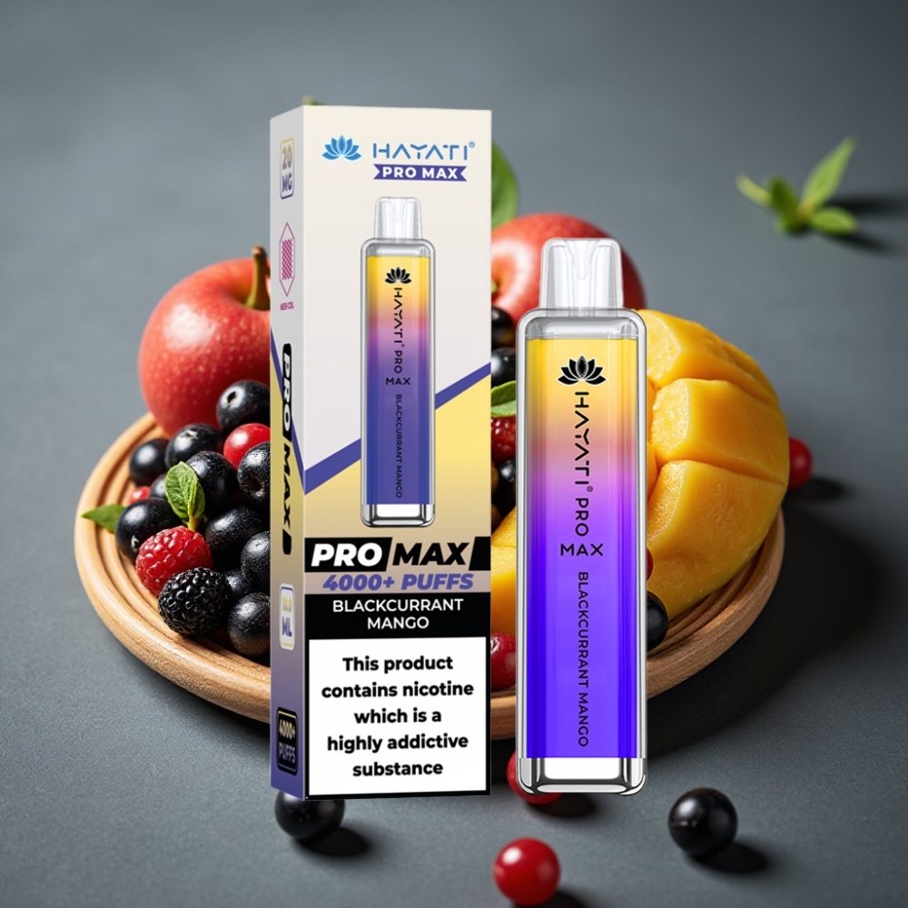 Hayati Pro Max 4000 Puffs Enkratna Vape Črni Ribez Mangova