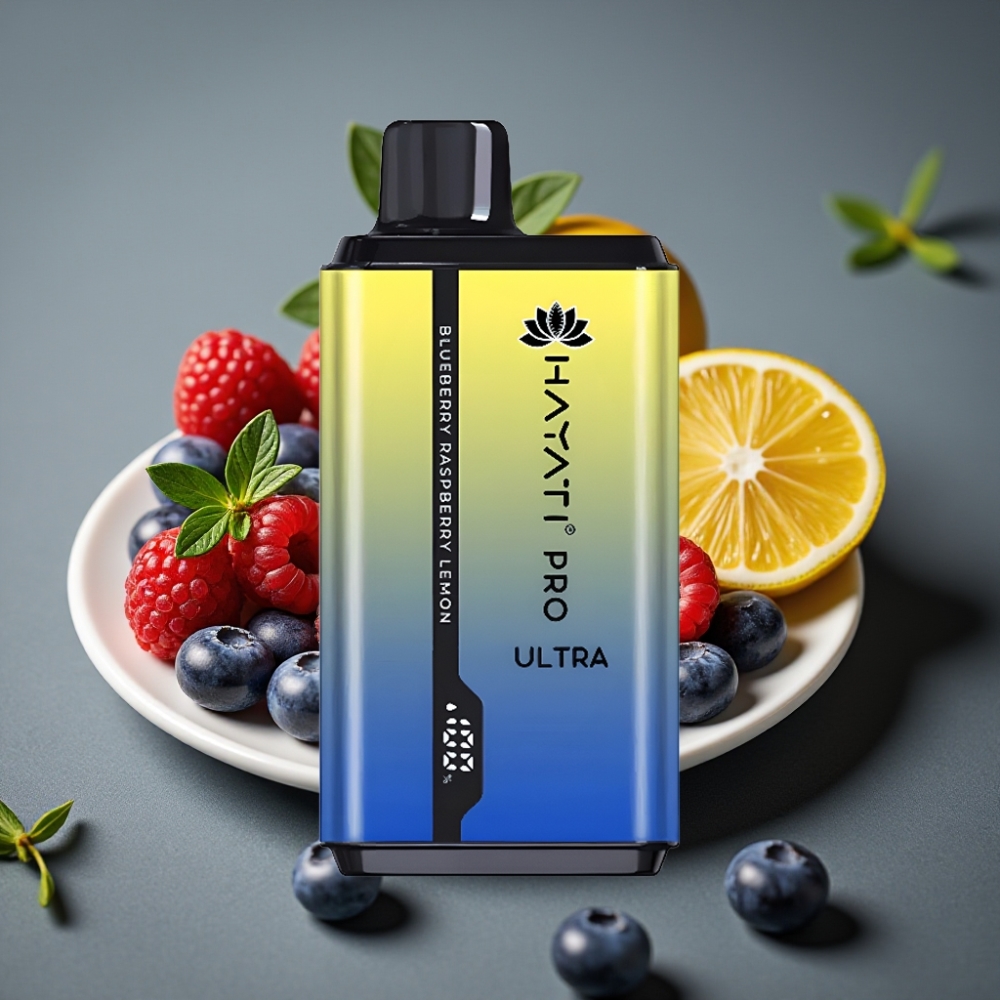 Hayati Pro Ultra 15000 Puffs Enkratna Vape Borovnica Malina Limona