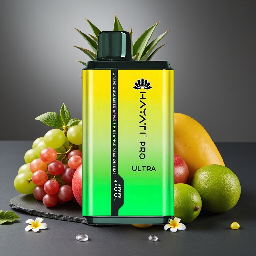 Hayati Pro Ultra 15000 Puffs Enkratna Vape Grozdje Kumara Jabolče Ananas Pasijonka Lim