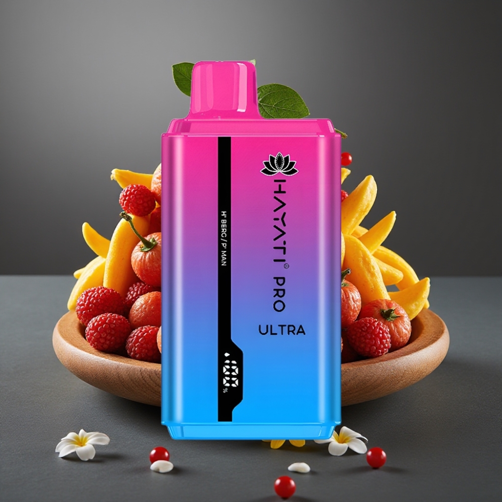 Hayati Pro Ultra 15000 Puffs Enkratna Vape H' Berg P' Moški z 49 okusi in 850mAh baterijo