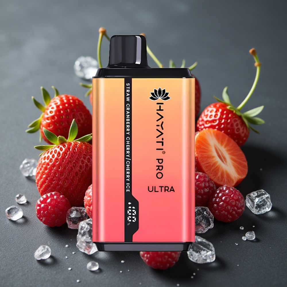 Hayati Pro Ultra 15000 Puffs Enkratna Vape Jagoda Brusnica Češnja Češnja Led 2×12ml
