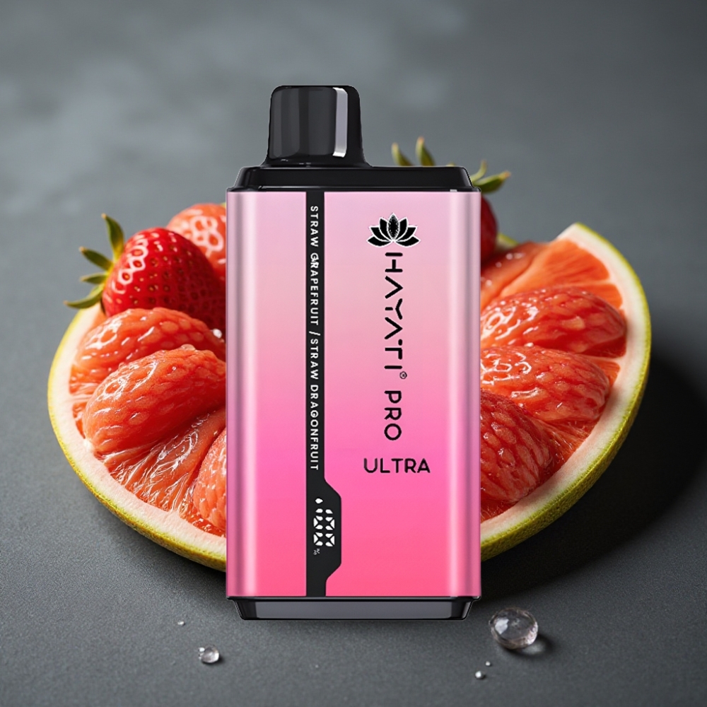 Hayati Pro Ultra 15000 Puffs Enkratna Vape Jagoda Grenivka Jagoda Pitaja 2×12ml 2%