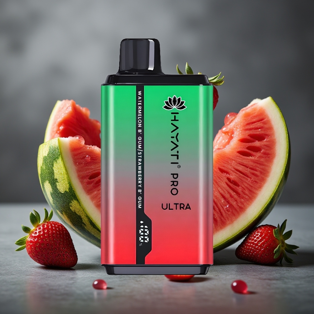 Hayati Pro Ultra 15000 Puffs Enkratna Vape Lubenica Bubblegum Jagoda Bubblegum