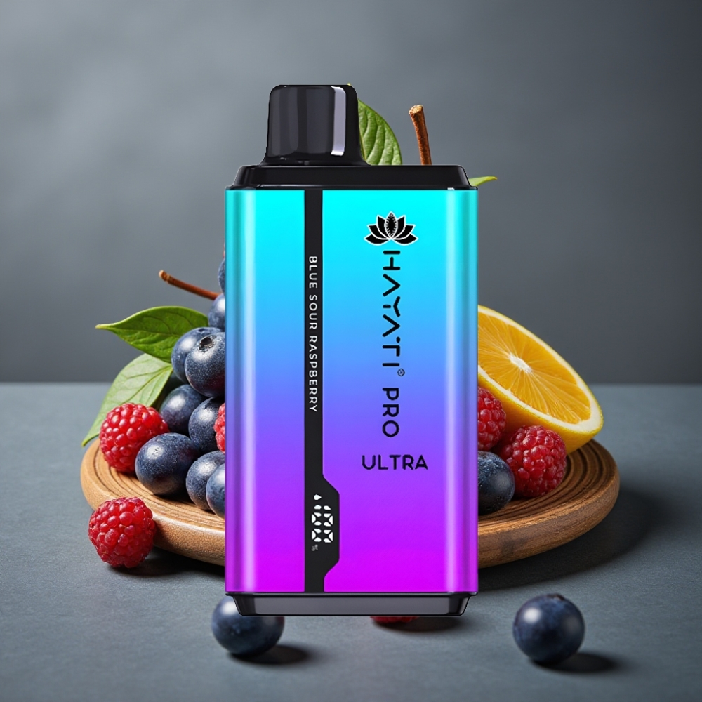 Hayati Pro Ultra 15000 Puffs Enkratna Vape Modra Kisla Malina