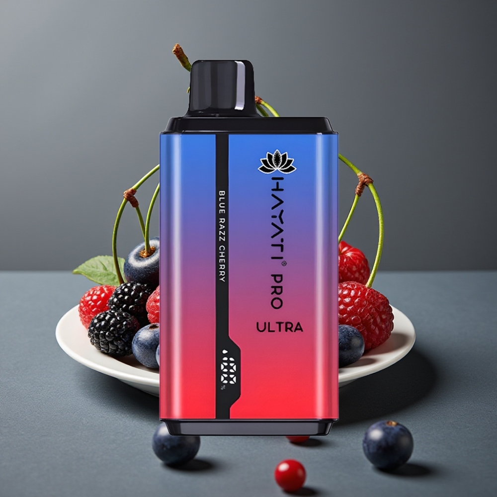 Hayati Pro Ultra 15000 Puffs Enkratna Vape Modra Malina Češnja 2×12ml
