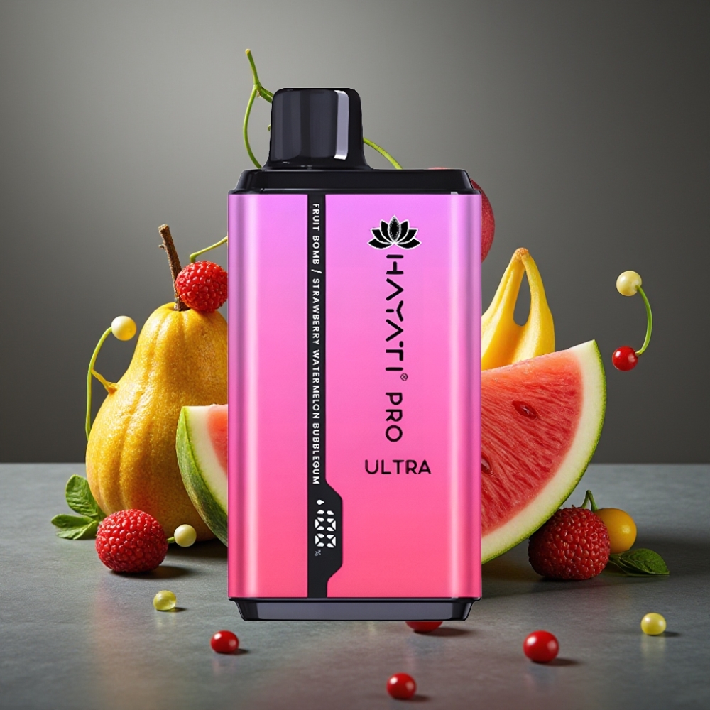 Hayati Pro Ultra 15000 Puffs Enkratna Vape Sadje Bomba Jagoda-Lubenica Bubblegum