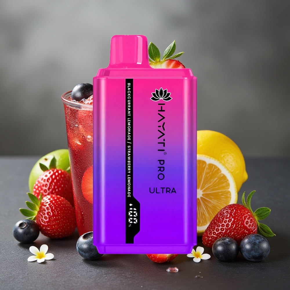 Hayati Pro Ultra 15000 Puffs Enkratna Vape Črni ribez limonada jagodična limonada 2×12ml