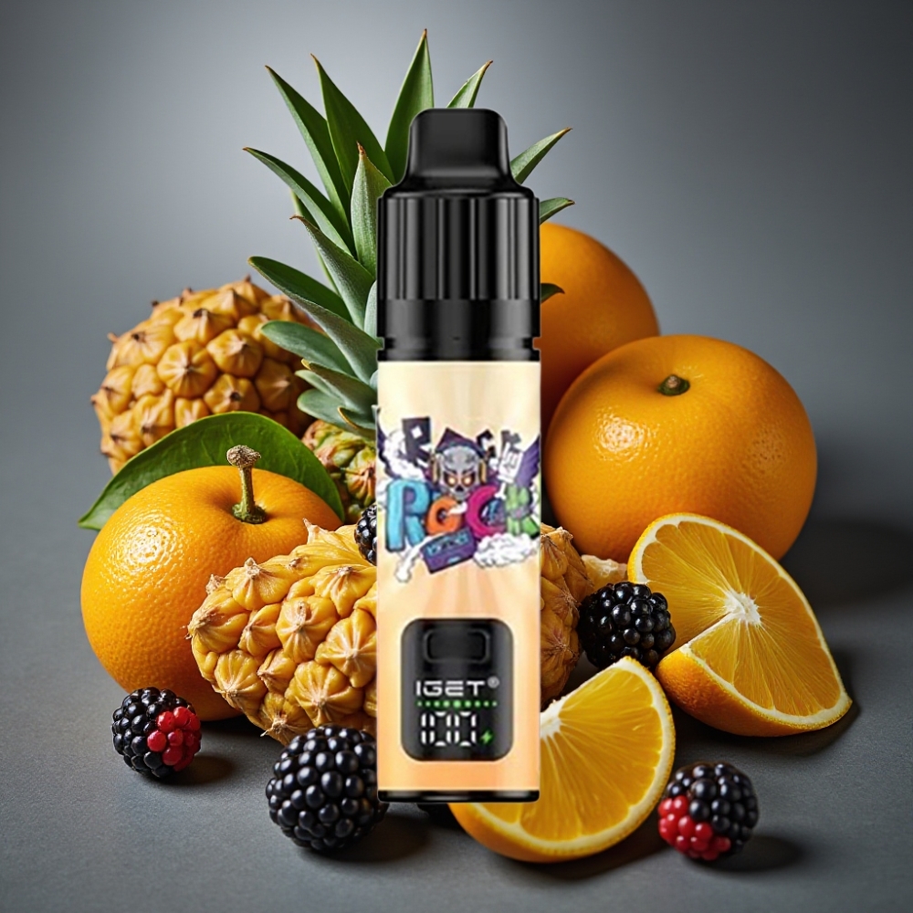 IGET BAR PLUS S3 POD 10000 Puffs Enkratna Vape Borovnica Ananas Pomaranča 18 ml