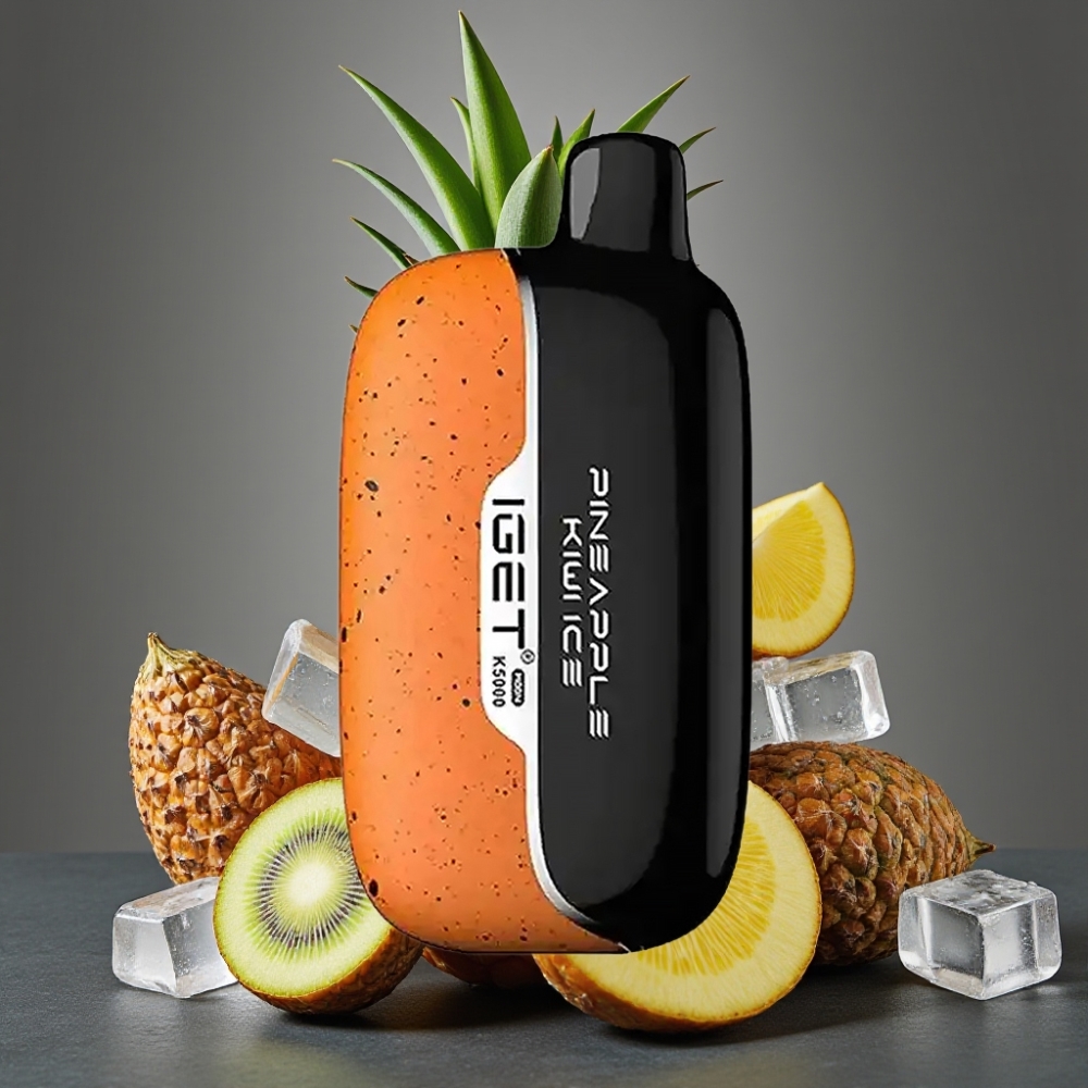IGET Moon K5000 Puffs Enkratna Vapa Ananas Kivi Led