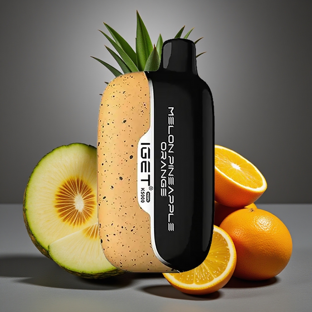 IGET Moon K5000 Puffs Enkratna Vapa Melona Ananas Pomaranča 1,35 Ohm