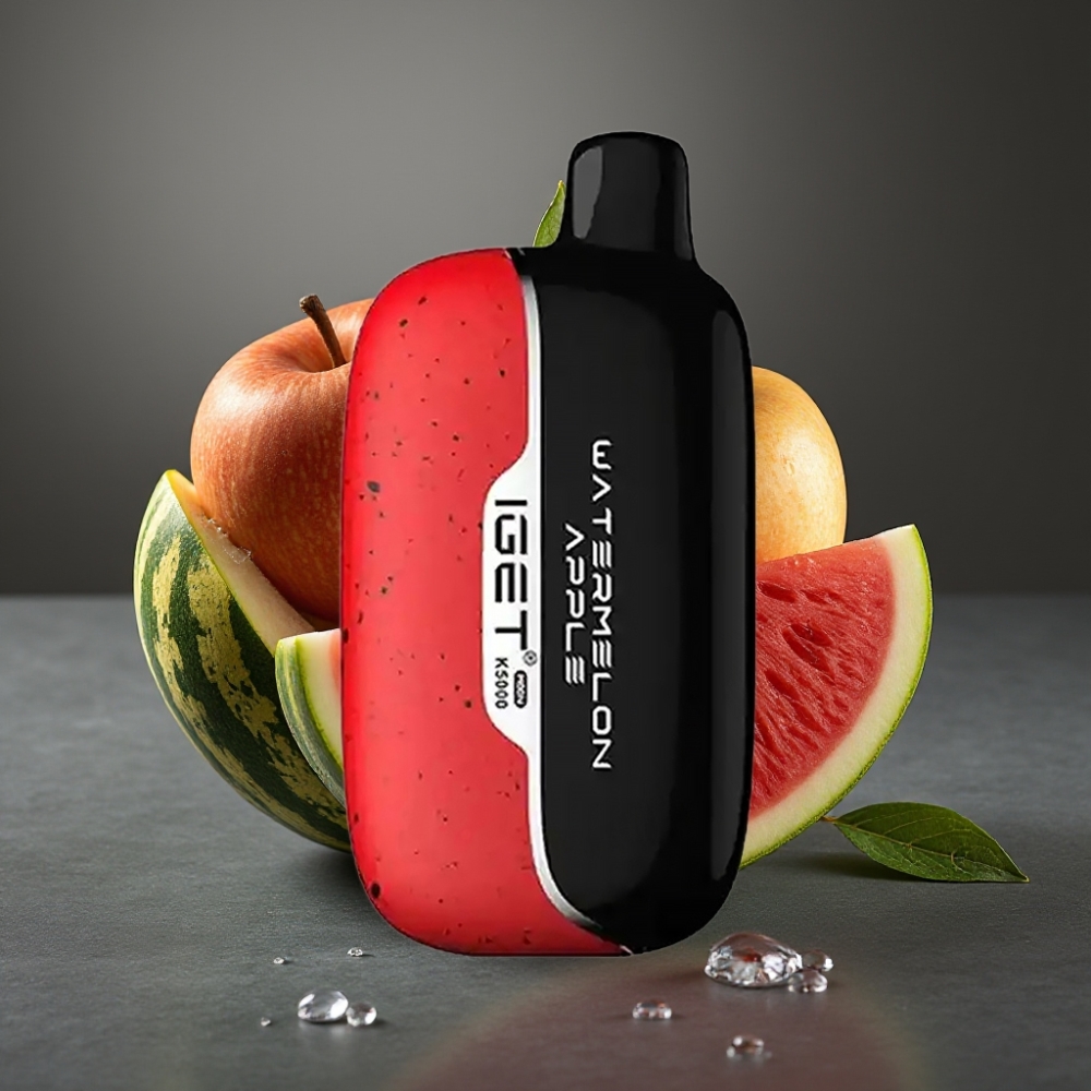 IGET Moon K5000 Puffs Enkratna Vape Lubenica Jabolko, 5000 Puffs, Mesh Coil 1.35 Ohm