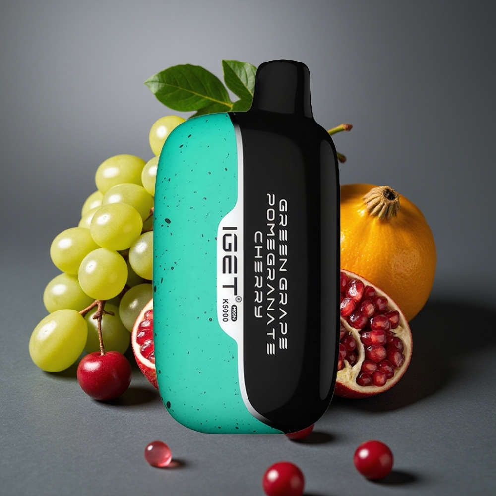IGET Moon K5000 Puffs Zeleno Grozdje Granatno Jablan Češnja Dispozabilna Vapa 81,5 g