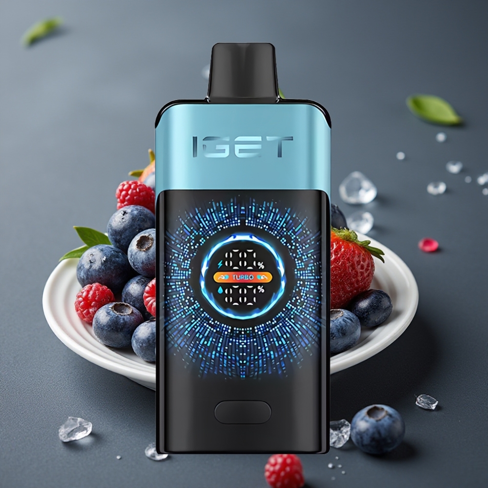 IGET ONE 12000 Puffs Enkratna Vape Borovnica Led z 2700 mAh Baterijo in Velikim Pobočnim Barvnim Zaslonom
