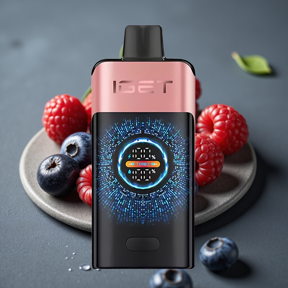 IGET ONE 12000 Puffs Enkratna Vape Borovnica Malina s 2700 mAh baterijo