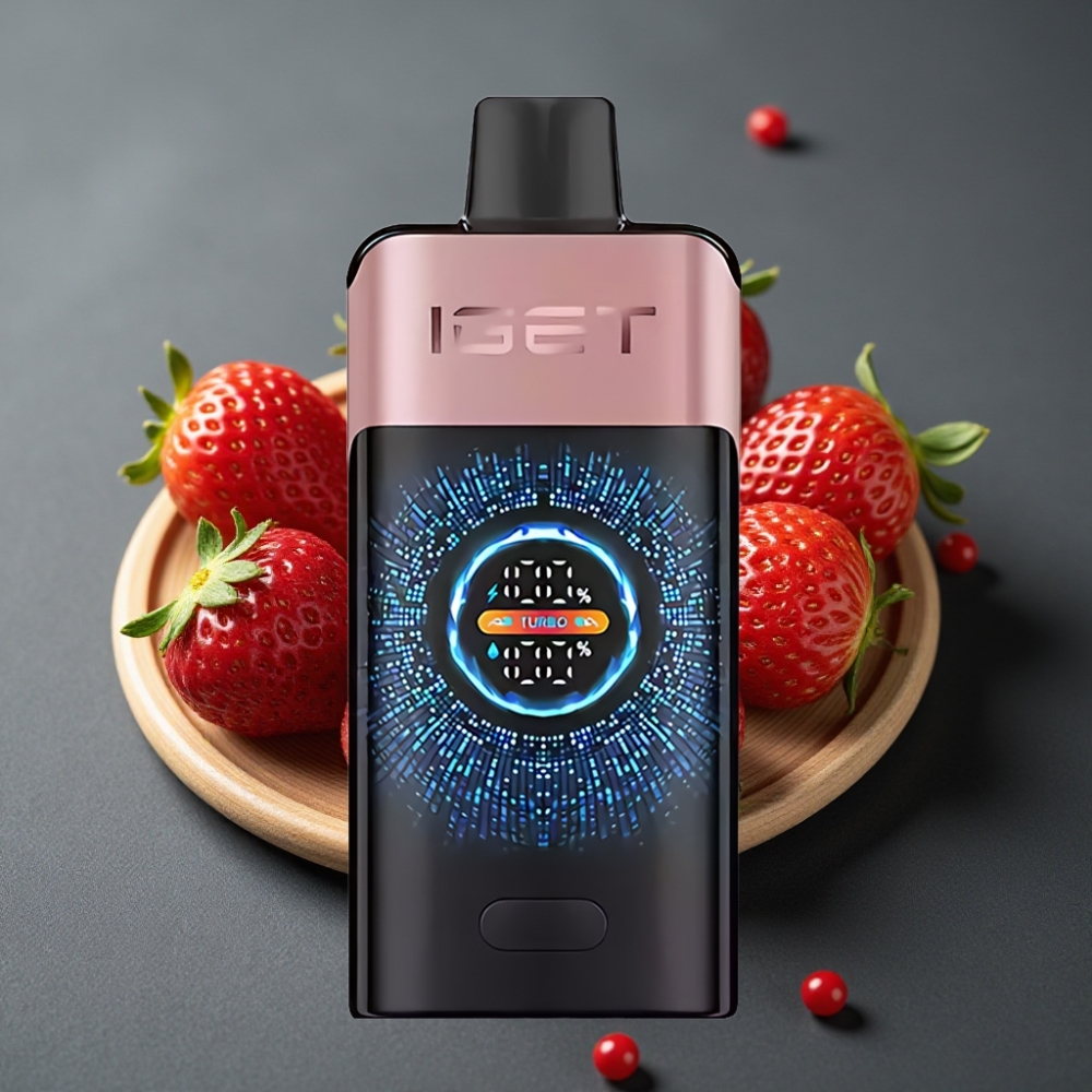 IGET ONE 12000 Pufi Enkratna Vape Chupa Chups Jagoda z Velikim Zakrivljenim Barvnim Zaslonom in 2700 mAh Baterijo