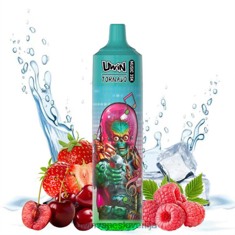 UWIN Vape Polnilna - jagoda malina češnjev led UWIN CRYSTAL 35k vape za enkratno uporabo P8BL022